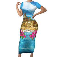 Personalized Malta Family Matching Short Sleeve Bodycon Dress and Hawaiian Shirt Valletta Capital Maltese Cross