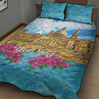 Personalized Malta Quilt Bed Set Valletta Capital Maltese Cross