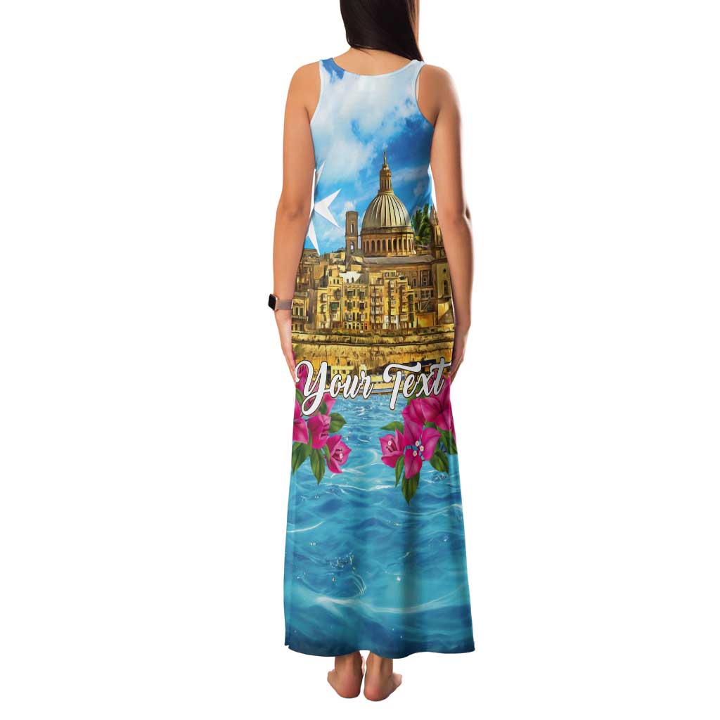 Personalized Malta Tank Maxi Dress Valletta Capital Maltese Cross
