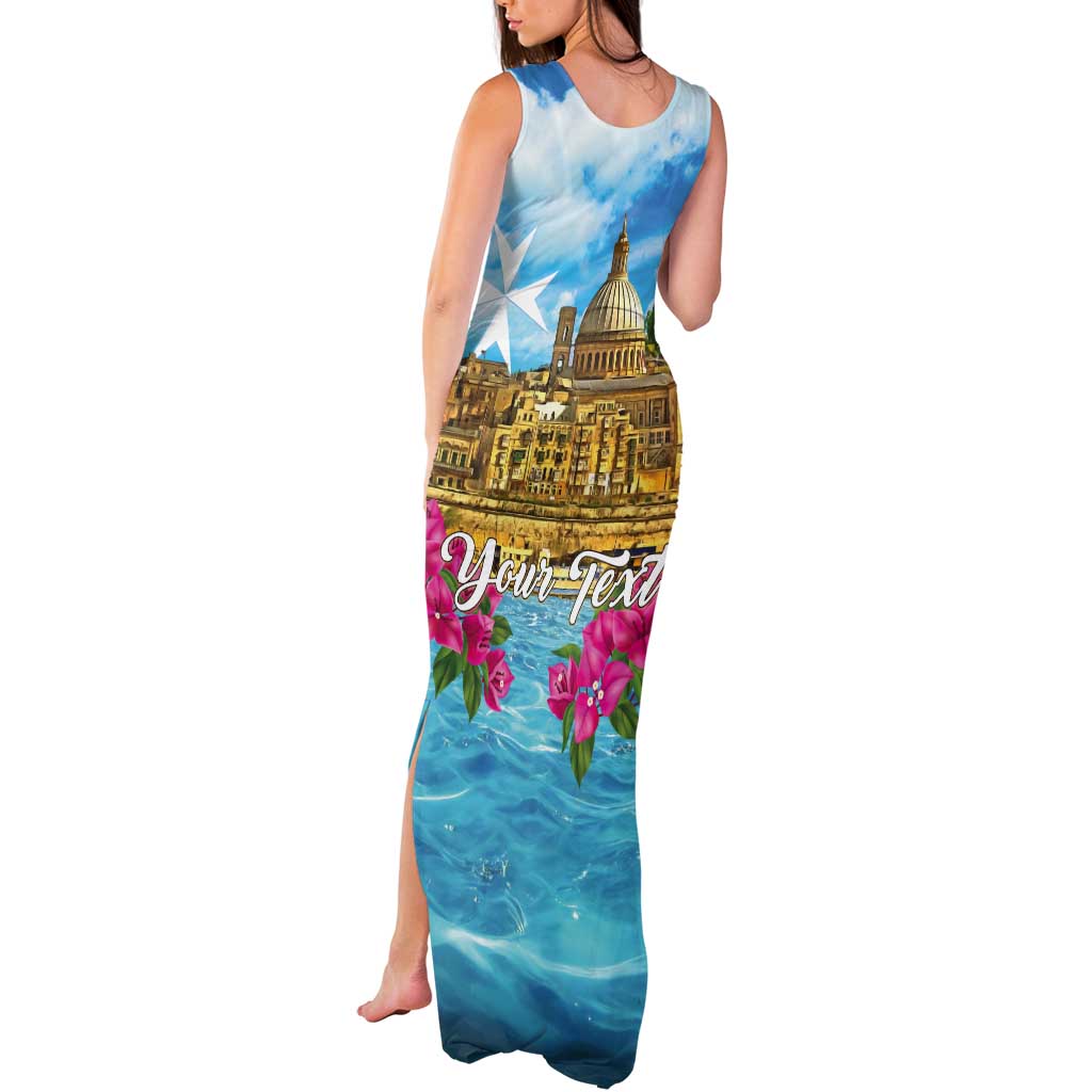 Personalized Malta Tank Maxi Dress Valletta Capital Maltese Cross