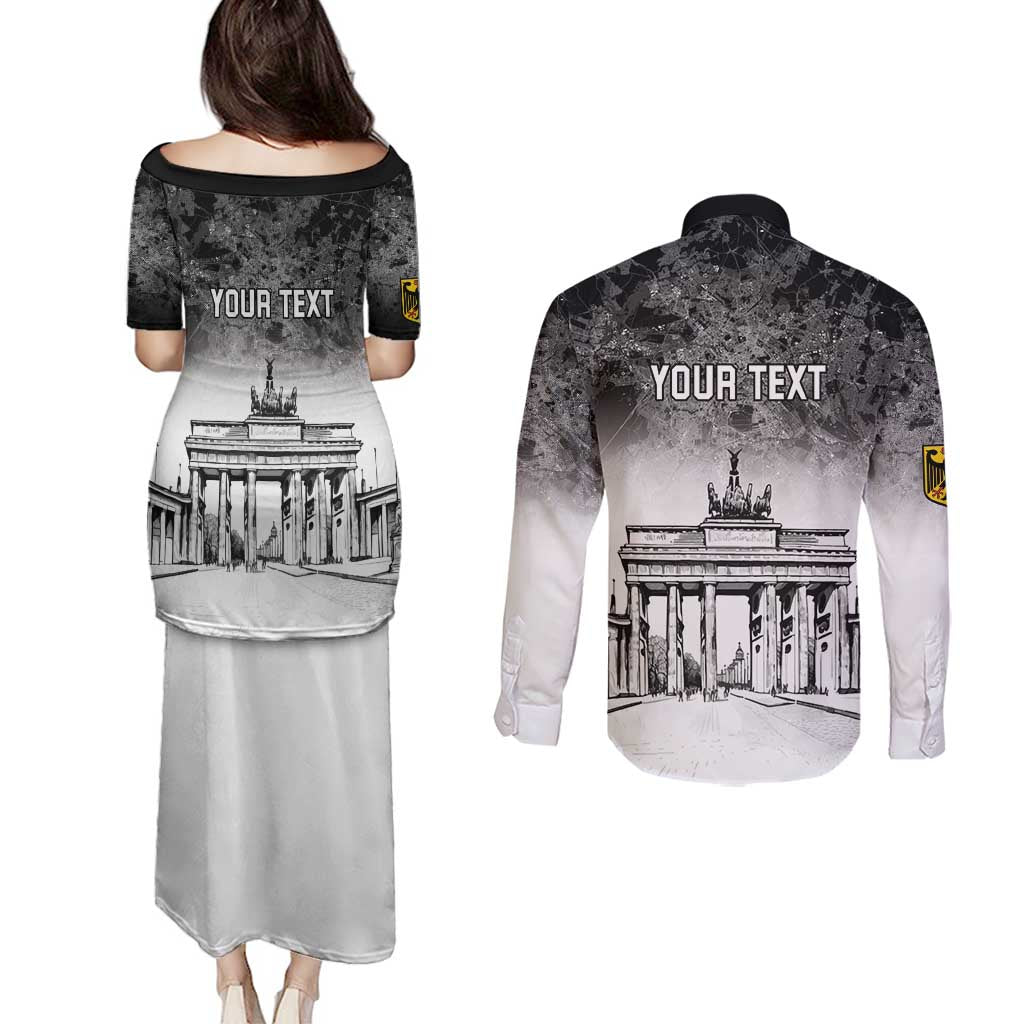 Personalized Germany Berlin Wall Couples Matching Puletasi and Long Sleeve Button Shirt Tag der Deutschen Einheit