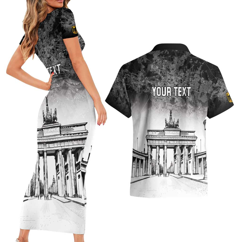 Personalized Germany Berlin Wall Couples Matching Short Sleeve Bodycon Dress and Hawaiian Shirt Tag der Deutschen Einheit