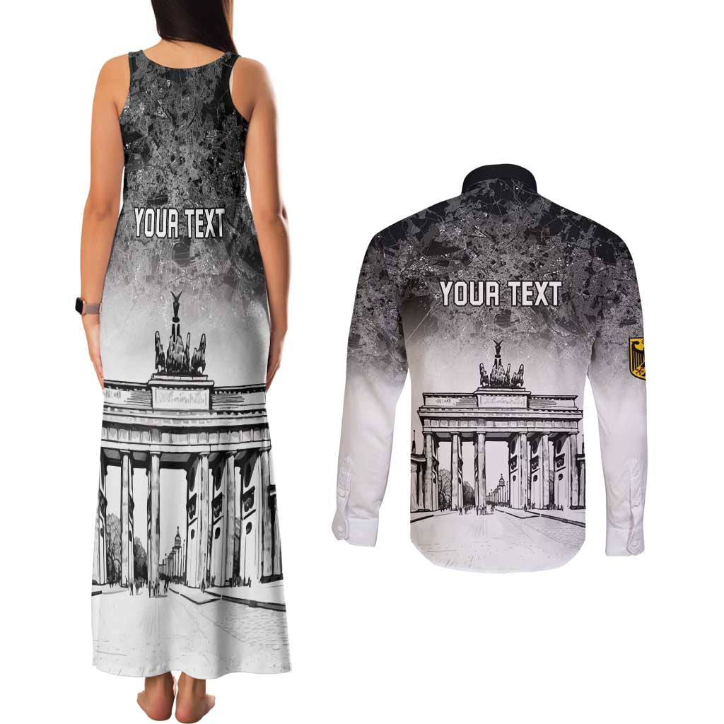 Personalized Germany Berlin Wall Couples Matching Tank Maxi Dress and Long Sleeve Button Shirt Tag der Deutschen Einheit