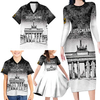 Personalized Germany Berlin Wall Family Matching Long Sleeve Bodycon Dress and Hawaiian Shirt Tag der Deutschen Einheit