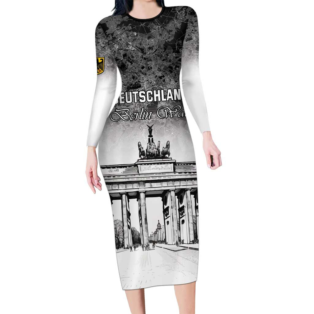 Personalized Germany Berlin Wall Family Matching Long Sleeve Bodycon Dress and Hawaiian Shirt Tag der Deutschen Einheit
