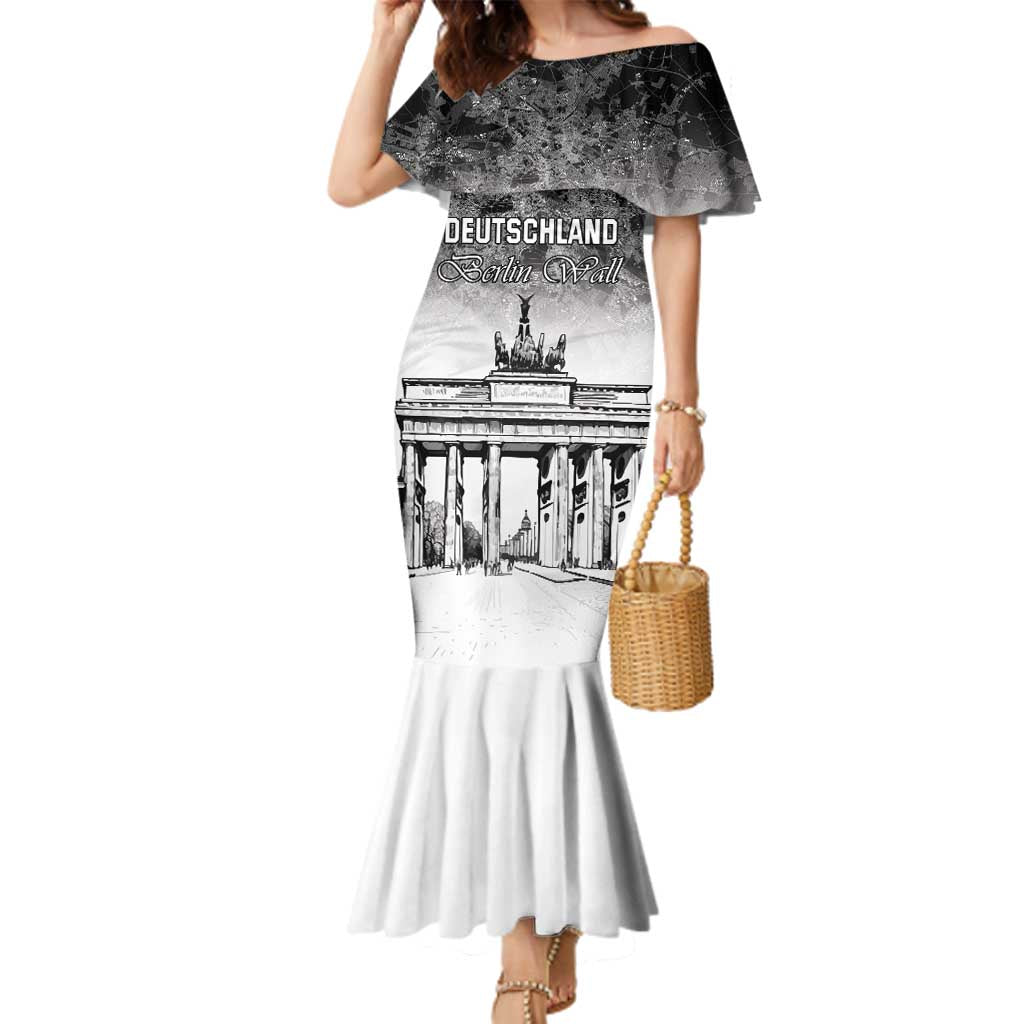 Personalized Germany Berlin Wall Family Matching Mermaid Dress and Hawaiian Shirt Tag der Deutschen Einheit