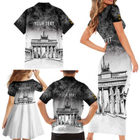 Personalized Germany Berlin Wall Family Matching Short Sleeve Bodycon Dress and Hawaiian Shirt Tag der Deutschen Einheit