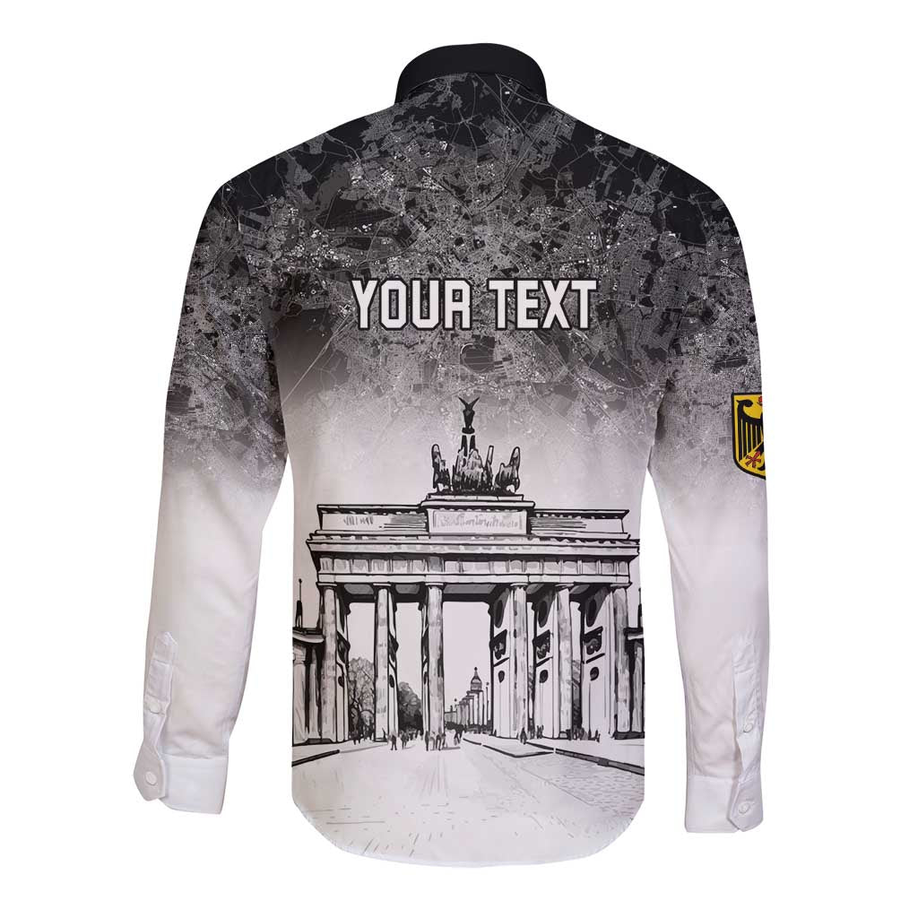 Personalized Germany Berlin Wall Long Sleeve Button Shirt Tag der Deutschen Einheit