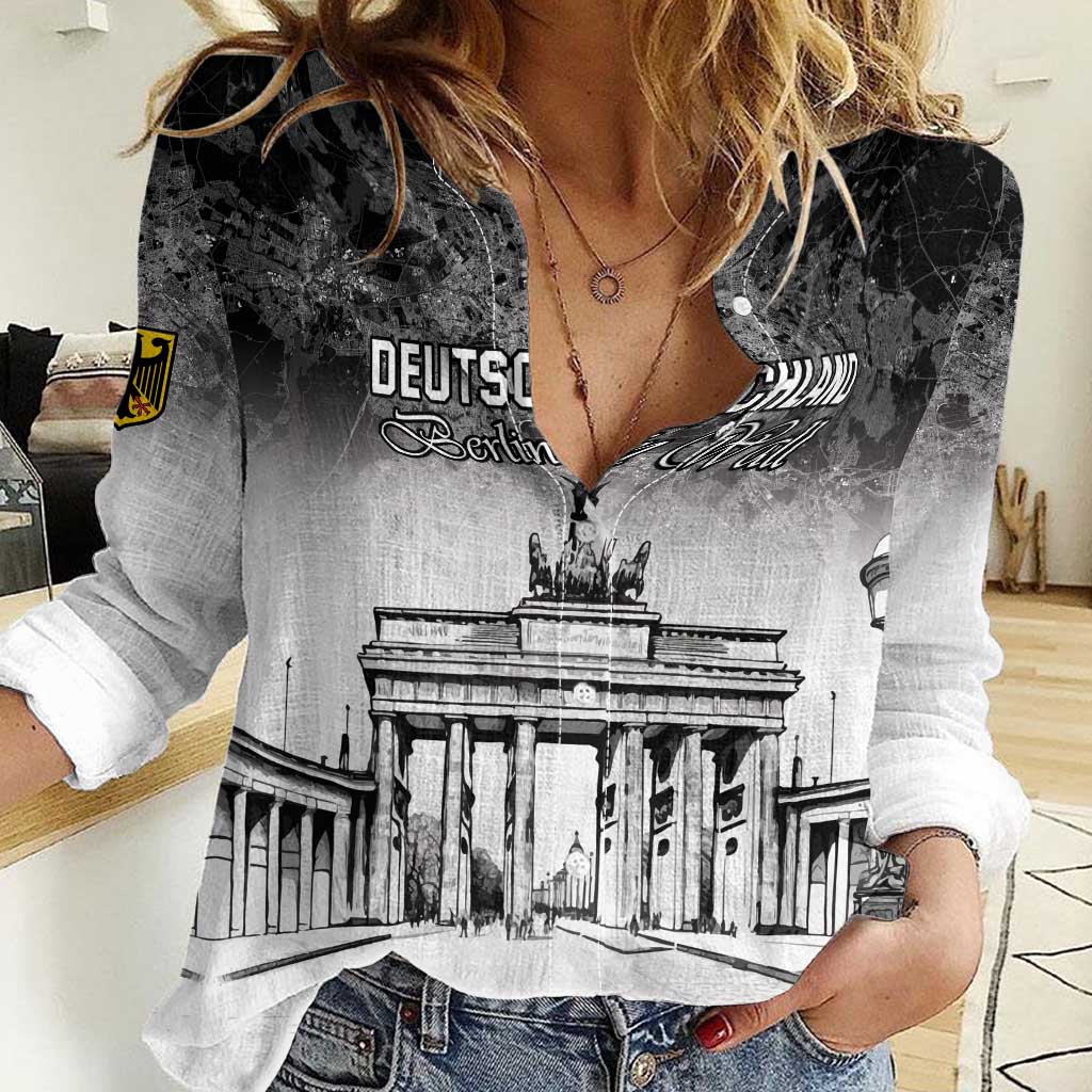 Personalized Germany Berlin Wall Women Casual Shirt Tag der Deutschen Einheit