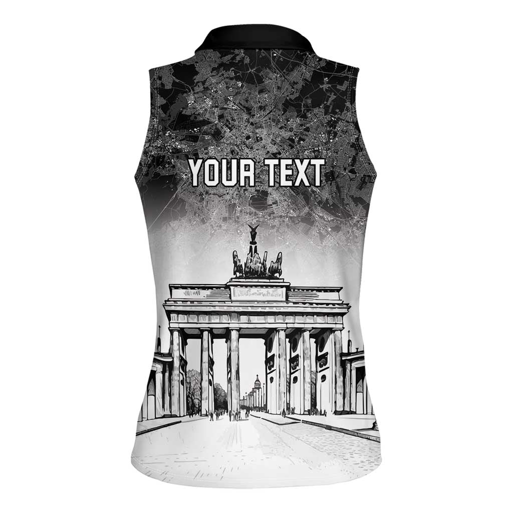 Personalized Germany Berlin Wall Women Sleeveless Polo Shirt Tag der Deutschen Einheit
