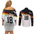 Custom Germany Football Couples Matching Off Shoulder Short Dress and Long Sleeve Button Shirt Come On DFB-Team