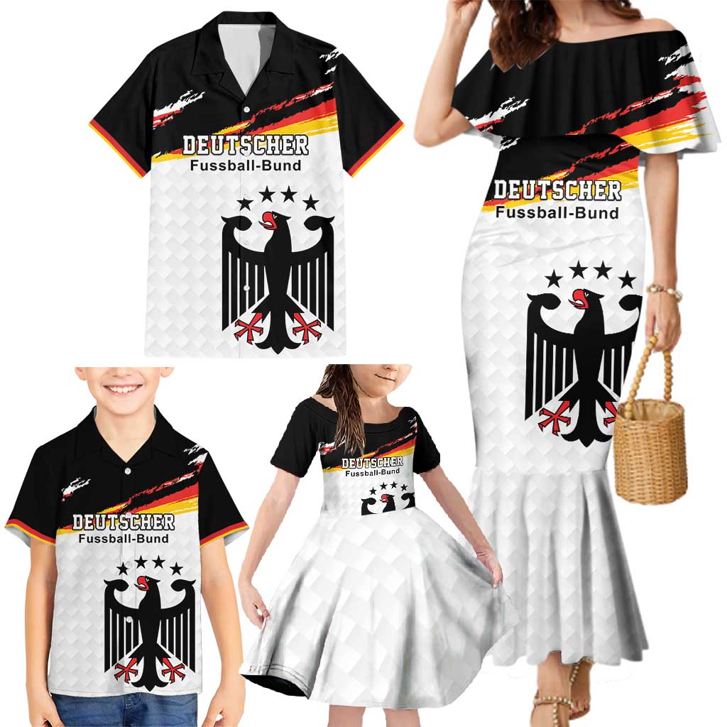 Custom Germany Football Family Matching Mermaid Dress and Hawaiian Shirt Come On DFB-Team