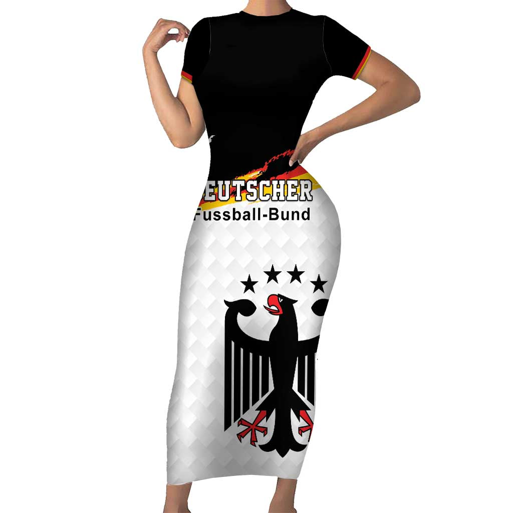 Custom Germany Football Short Sleeve Bodycon Dress Come On DFB-Team