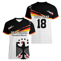 Custom Germany Football Women V-Neck T-Shirt Come On DFB-Team