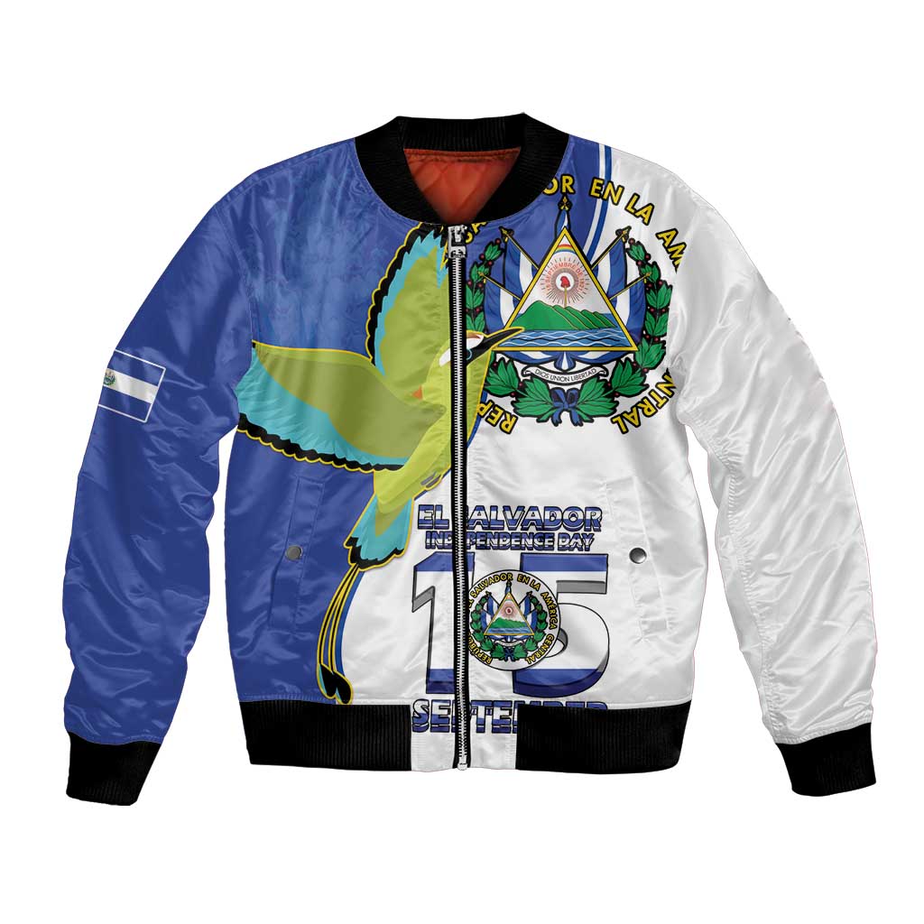 El Salvador Independence Day Bomber Jacket Dios Union Libertad - Wonder Print Shop