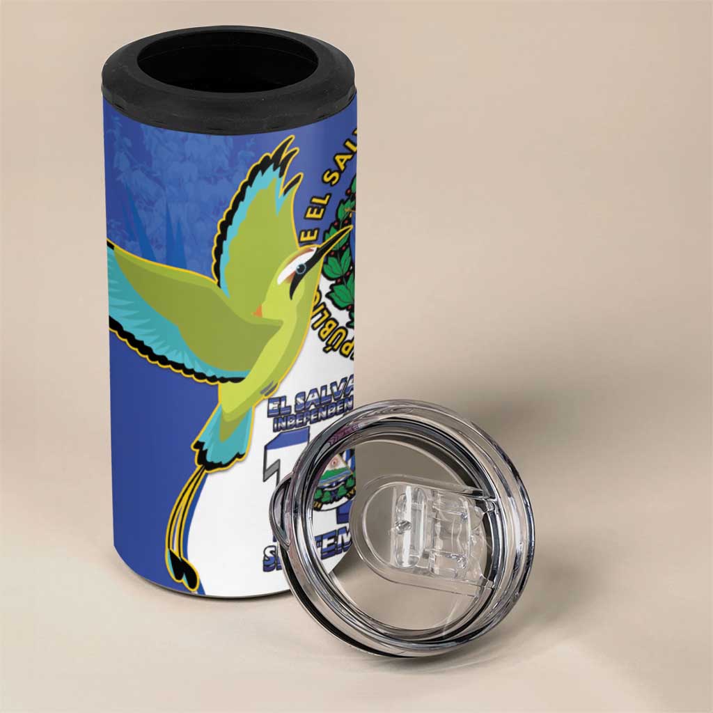 El Salvador Independence Day 4 in 1 Can Cooler Tumbler Dios Union Libertad - Wonder Print Shop