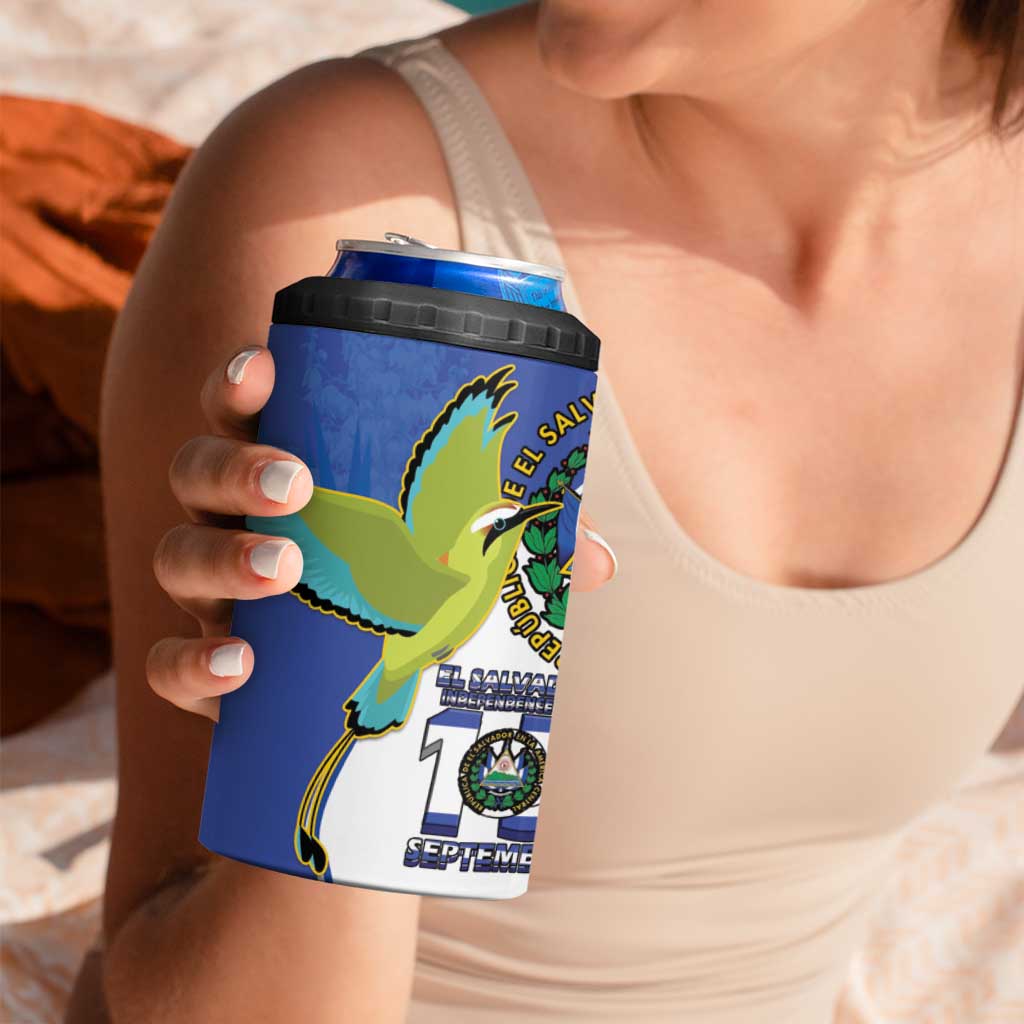 El Salvador Independence Day 4 in 1 Can Cooler Tumbler Dios Union Libertad - Wonder Print Shop