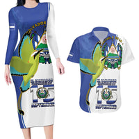 El Salvador Independence Day Couples Matching Long Sleeve Bodycon Dress and Hawaiian Shirt Dios Union Libertad - Wonder Print Shop