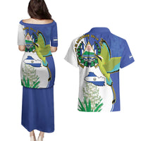 El Salvador Independence Day Couples Matching Puletasi and Hawaiian Shirt Dios Union Libertad - Wonder Print Shop
