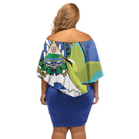 El Salvador Independence Day Family Matching Off Shoulder Short Dress and Hawaiian Shirt Dios Union Libertad - Wonder Print Shop