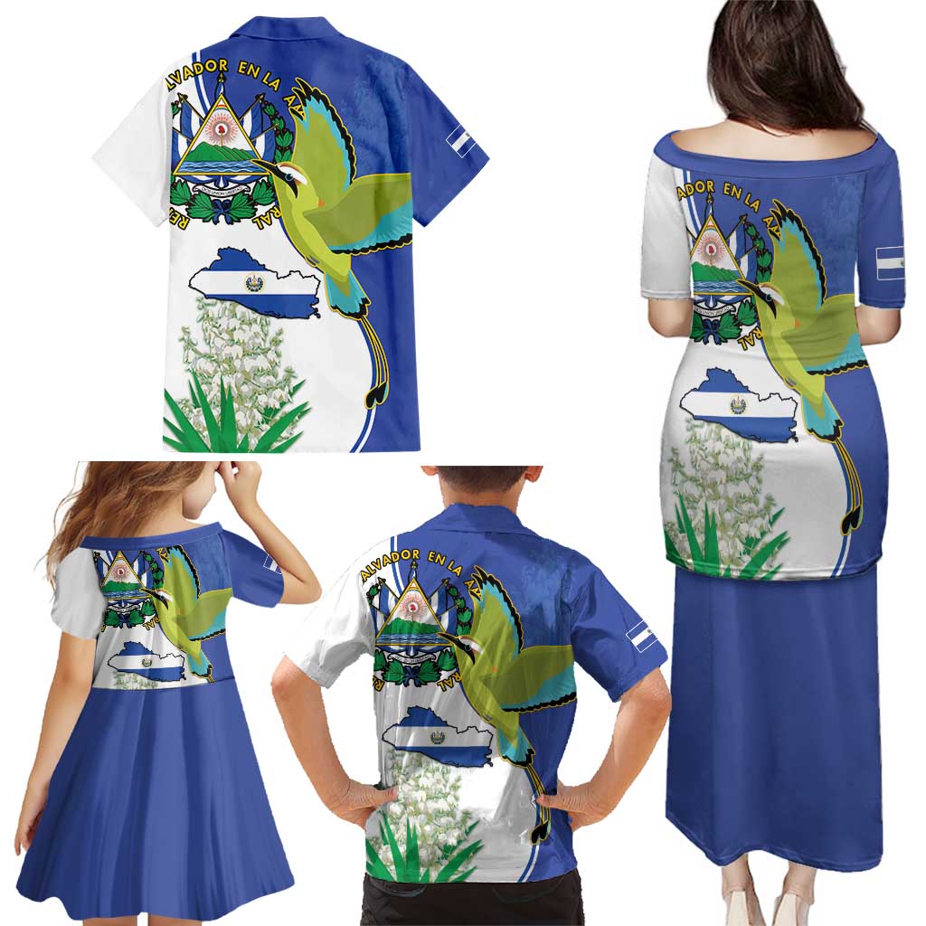 El Salvador Independence Day Family Matching Puletasi and Hawaiian Shirt Dios Union Libertad - Wonder Print Shop