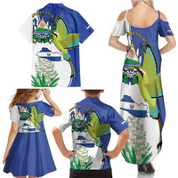 El Salvador Independence Day Family Matching Summer Maxi Dress and Hawaiian Shirt Dios Union Libertad - Wonder Print Shop