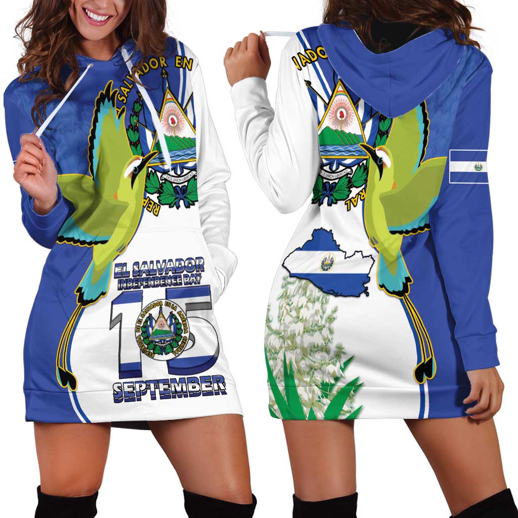 El Salvador Independence Day Hoodie Dress Dios Union Libertad - Wonder Print Shop