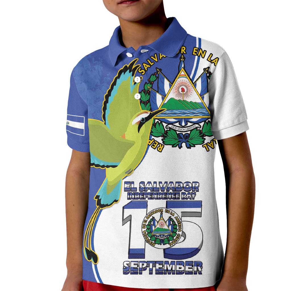 El Salvador Independence Day Kid Polo Shirt Dios Union Libertad - Wonder Print Shop