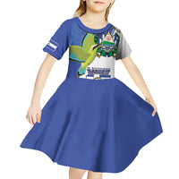 El Salvador Independence Day Kid Short Sleeve Dress Dios Union Libertad - Wonder Print Shop