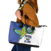 El Salvador Independence Day Leather Tote Bag Dios Union Libertad - Wonder Print Shop