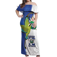 El Salvador Independence Day Off Shoulder Maxi Dress Dios Union Libertad - Wonder Print Shop