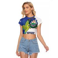 El Salvador Independence Day Raglan Cropped T Shirt Dios Union Libertad - Wonder Print Shop
