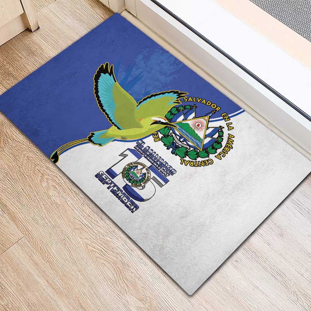 El Salvador Independence Day Rubber Doormat Dios Union Libertad - Wonder Print Shop