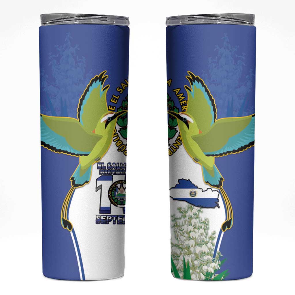 El Salvador Independence Day Skinny Tumbler Dios Union Libertad - Wonder Print Shop