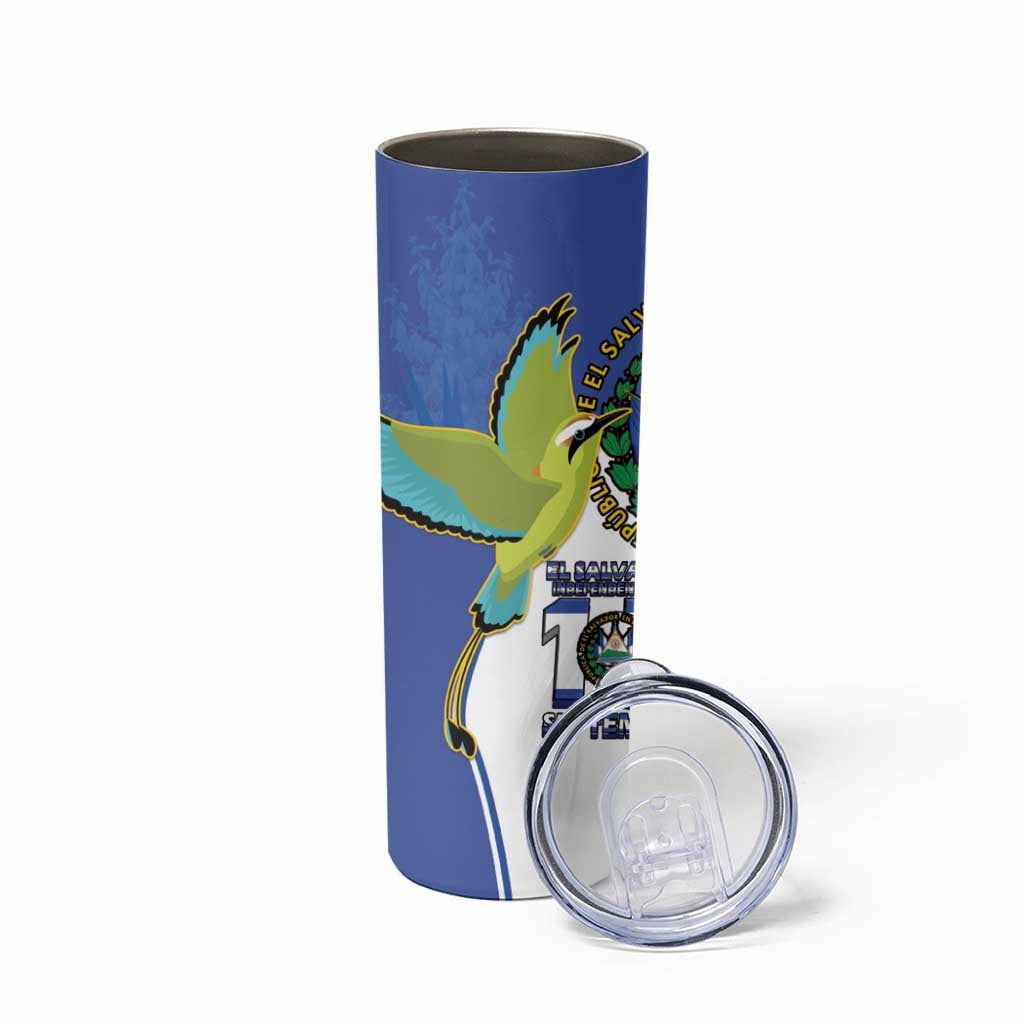 El Salvador Independence Day Skinny Tumbler Dios Union Libertad - Wonder Print Shop