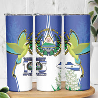 El Salvador Independence Day Skinny Tumbler Dios Union Libertad - Wonder Print Shop