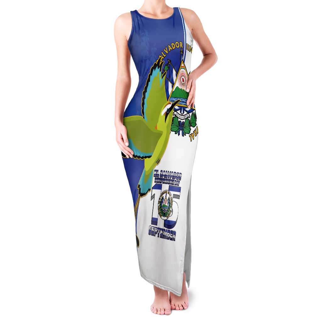 El Salvador Independence Day Tank Maxi Dress Dios Union Libertad - Wonder Print Shop