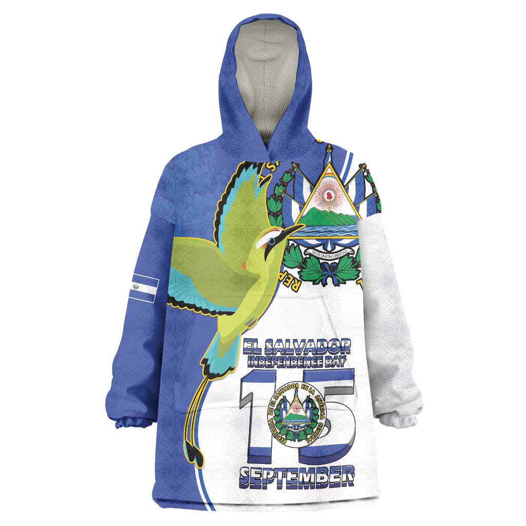 El Salvador Independence Day Wearable Blanket Hoodie Dios Union Libertad - Wonder Print Shop