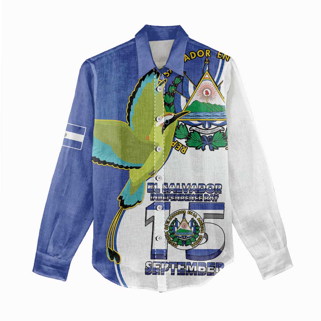 El Salvador Independence Day Women Casual Shirt Dios Union Libertad - Wonder Print Shop