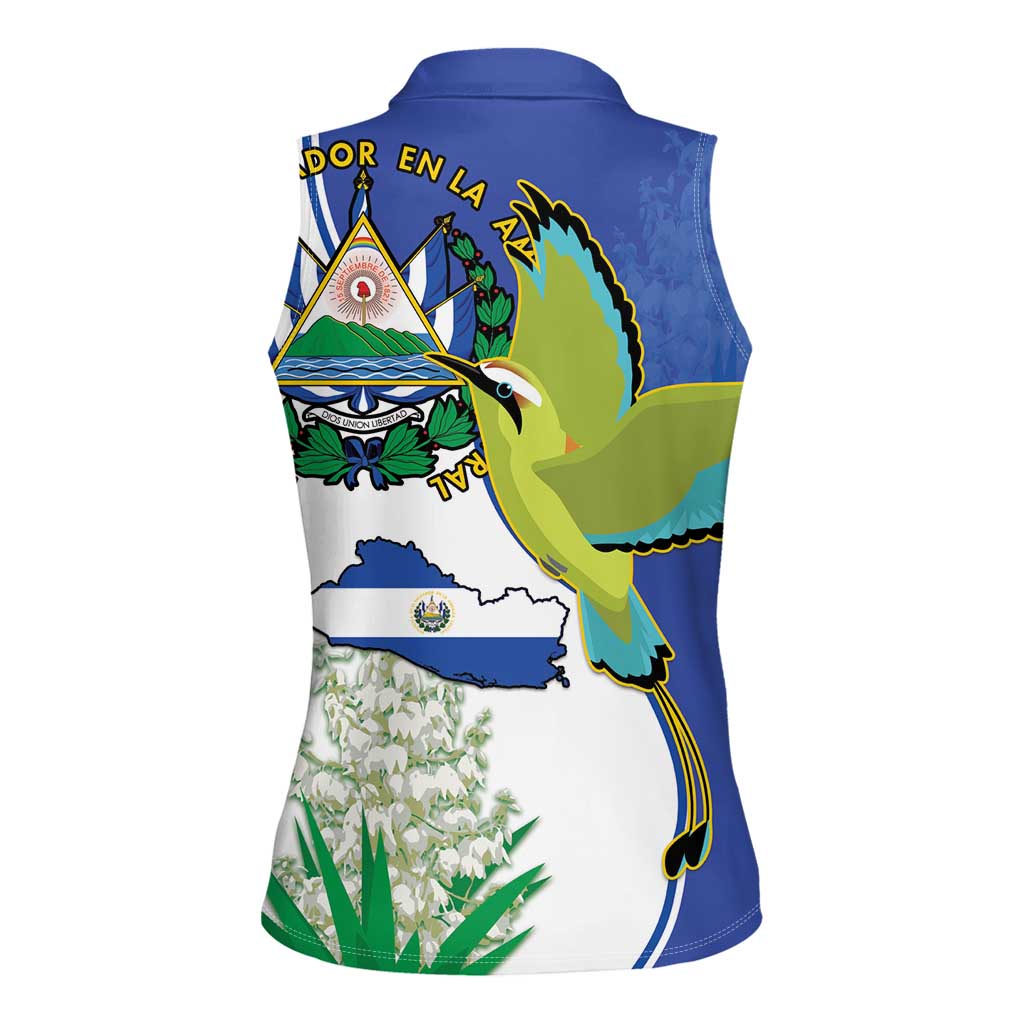 El Salvador Independence Day Women Sleeveless Polo Shirt Dios Union Libertad - Wonder Print Shop