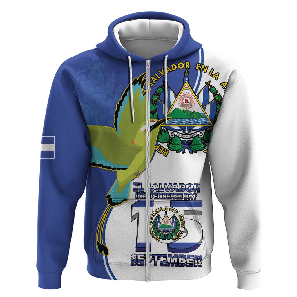 El Salvador Independence Day Zip Hoodie Dios Union Libertad - Wonder Print Shop