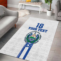 Custom El Salvador Football Area Rug La Selecta Sporty Style - Wonder Print Shop