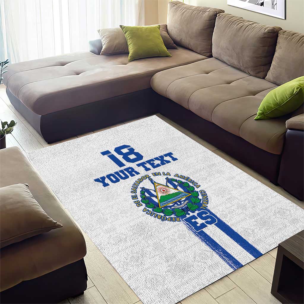 Custom El Salvador Football Area Rug La Selecta Sporty Style - Wonder Print Shop