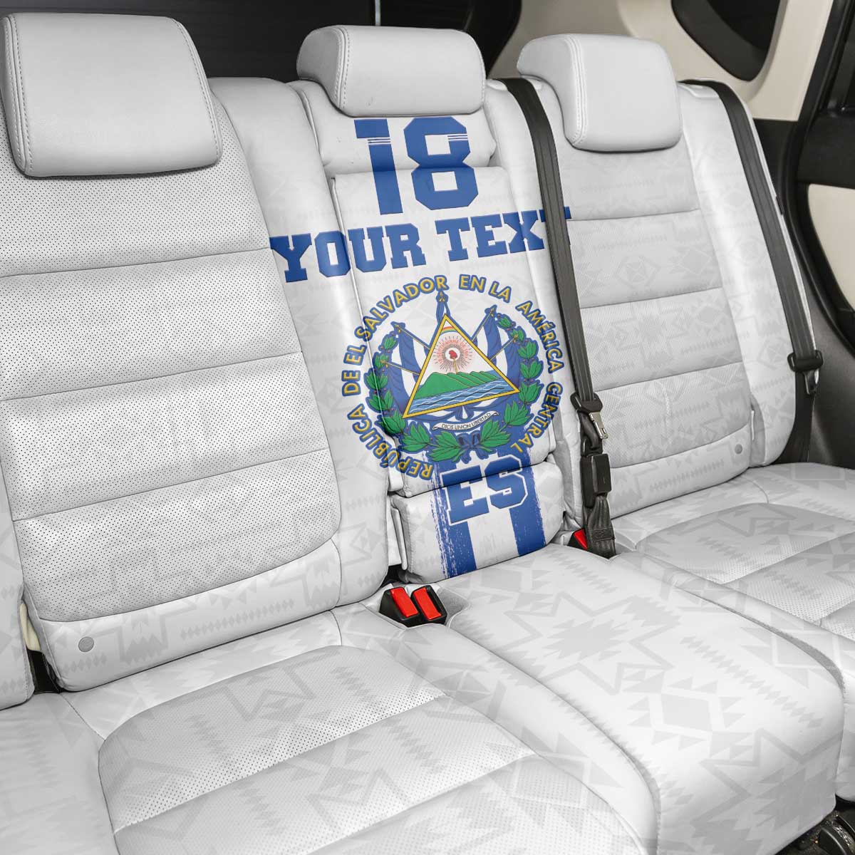 Custom El Salvador Football Back Car Seat Cover La Selecta Sporty Style - Wonder Print Shop