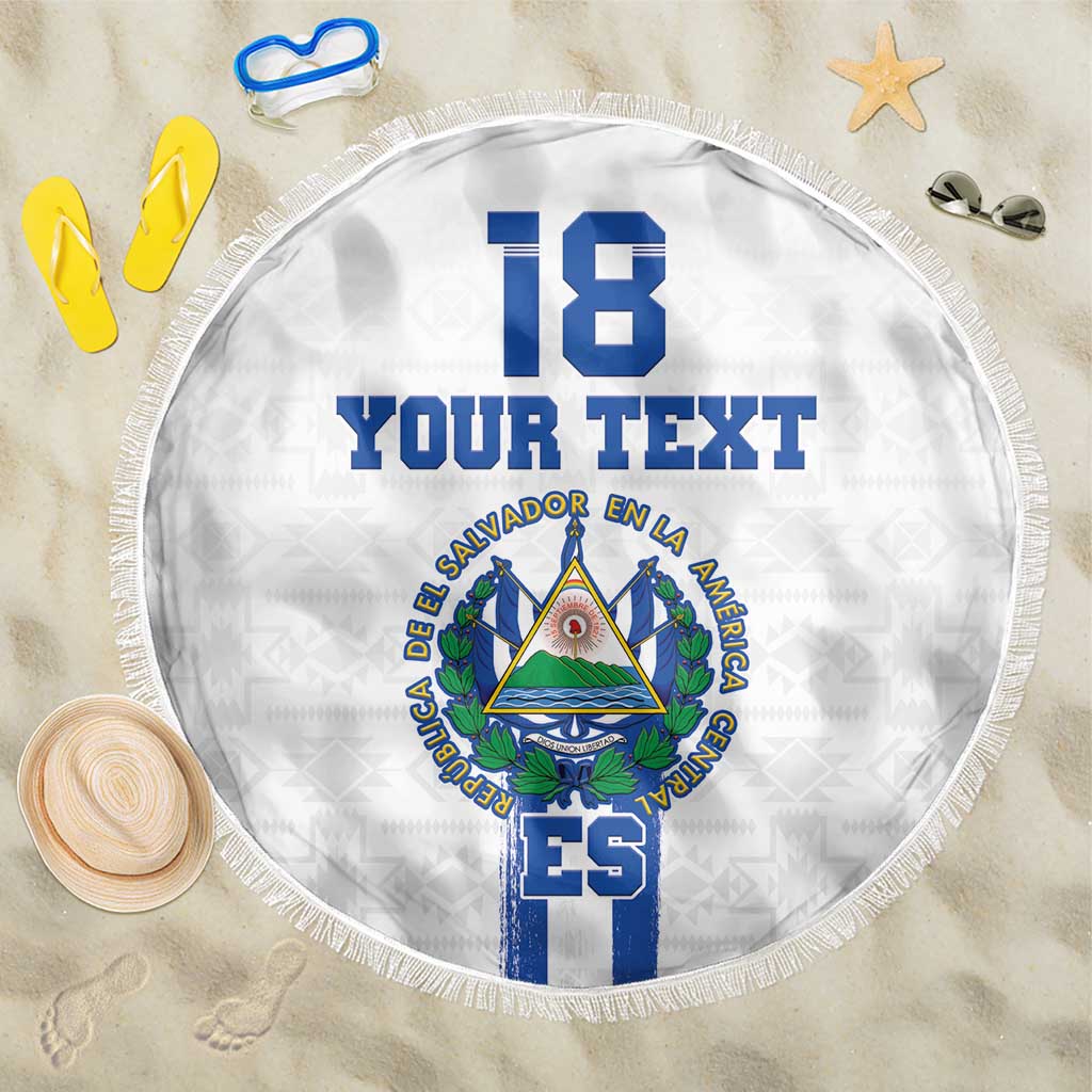 Custom El Salvador Football Beach Blanket La Selecta Sporty Style - Wonder Print Shop