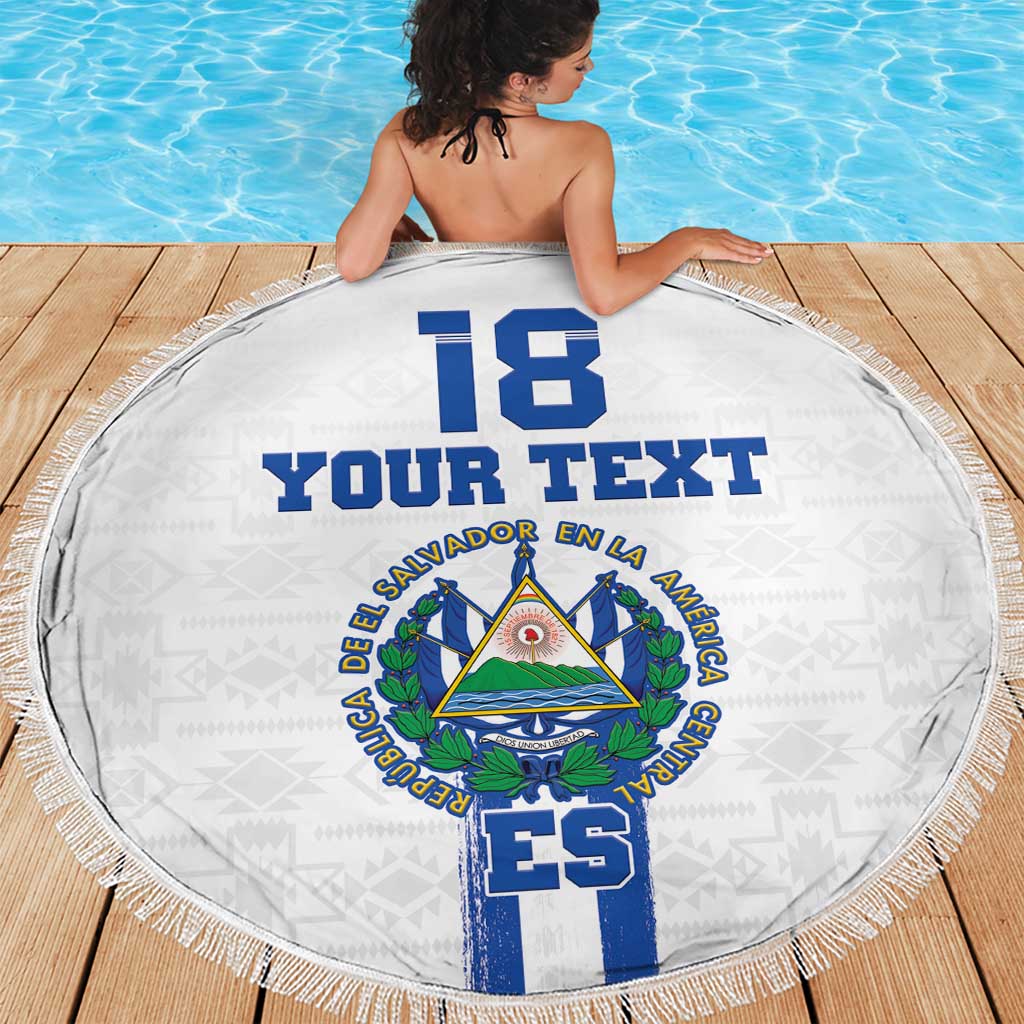 Custom El Salvador Football Beach Blanket La Selecta Sporty Style - Wonder Print Shop