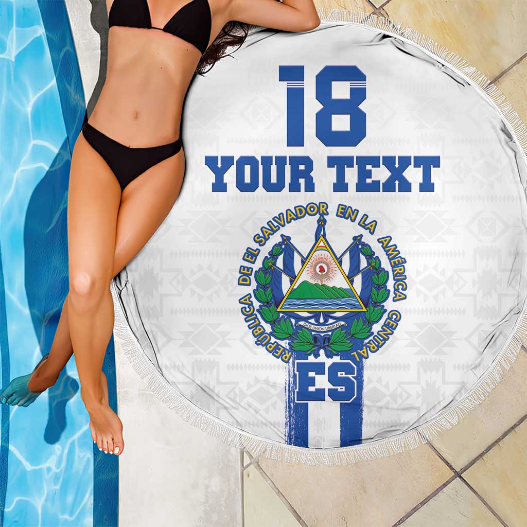 Custom El Salvador Football Beach Blanket La Selecta Sporty Style - Wonder Print Shop