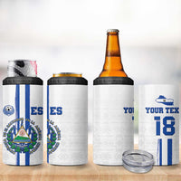 Custom El Salvador Football 4 in 1 Can Cooler Tumbler La Selecta Sporty Style - Wonder Print Shop