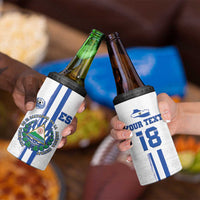 Custom El Salvador Football 4 in 1 Can Cooler Tumbler La Selecta Sporty Style - Wonder Print Shop
