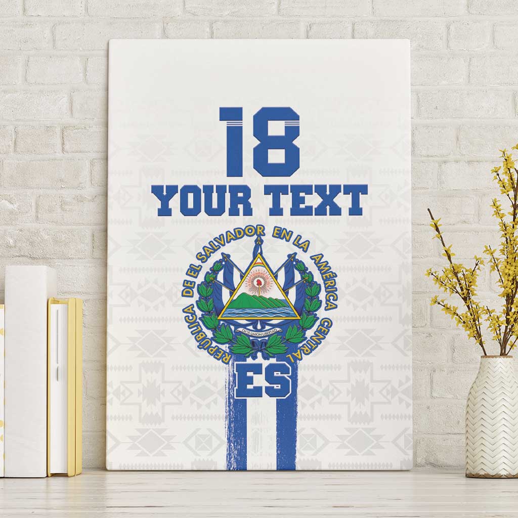 Custom El Salvador Football Canvas Wall Art La Selecta Sporty Style - Wonder Print Shop